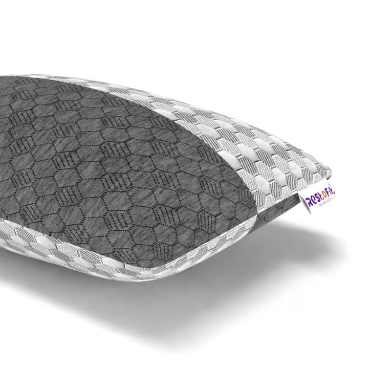 RESTOFIT Microfiber Cloud Sleeping Pillow with Adjustable Zipper | Set of 1 (Standard Size, 26x16 Inches) | White & Grey
