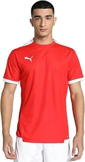PUMA Men's teamLIGA Football Jersey | Lightweight and Sweat Proof Polyester Sports Crew Neck Training T-Shirt for Men | Breathable Athletic T-Shirt for Football & Sports