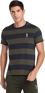 U.S. POLO ASSN. Men's I688 Crew Neck Striped Lounge T-Shirt