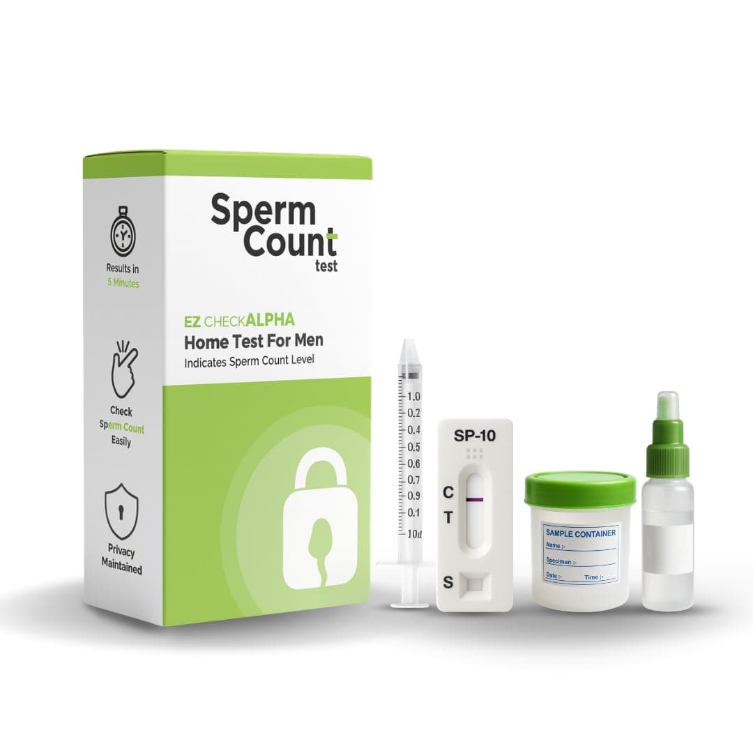 Neodocs EZ Check Alpha sperm count test kit | Check your sperm count privately at home | Convenient and Fast | Shows Normal or Low sperm count | Pack of 1