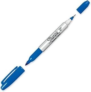 Sharpie Twin-Tip Marker - Fine, Ultra Fine Marker Point Type - Blue Ink - 1 Each