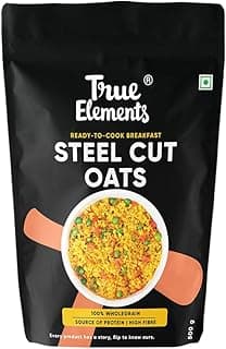 True Elements Steel Cut Oats 500g | Sugar Free Oats | Healthy Breakfast | 100% Wholegrain | Diabetic Friendly Oats | Breakfast Cereal