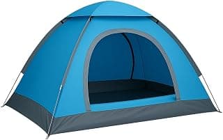 Portable Waterproof Dome Tent for 4 Person – Picnic, Hiking, Camping Tent with Carrying Bag, Multicolor