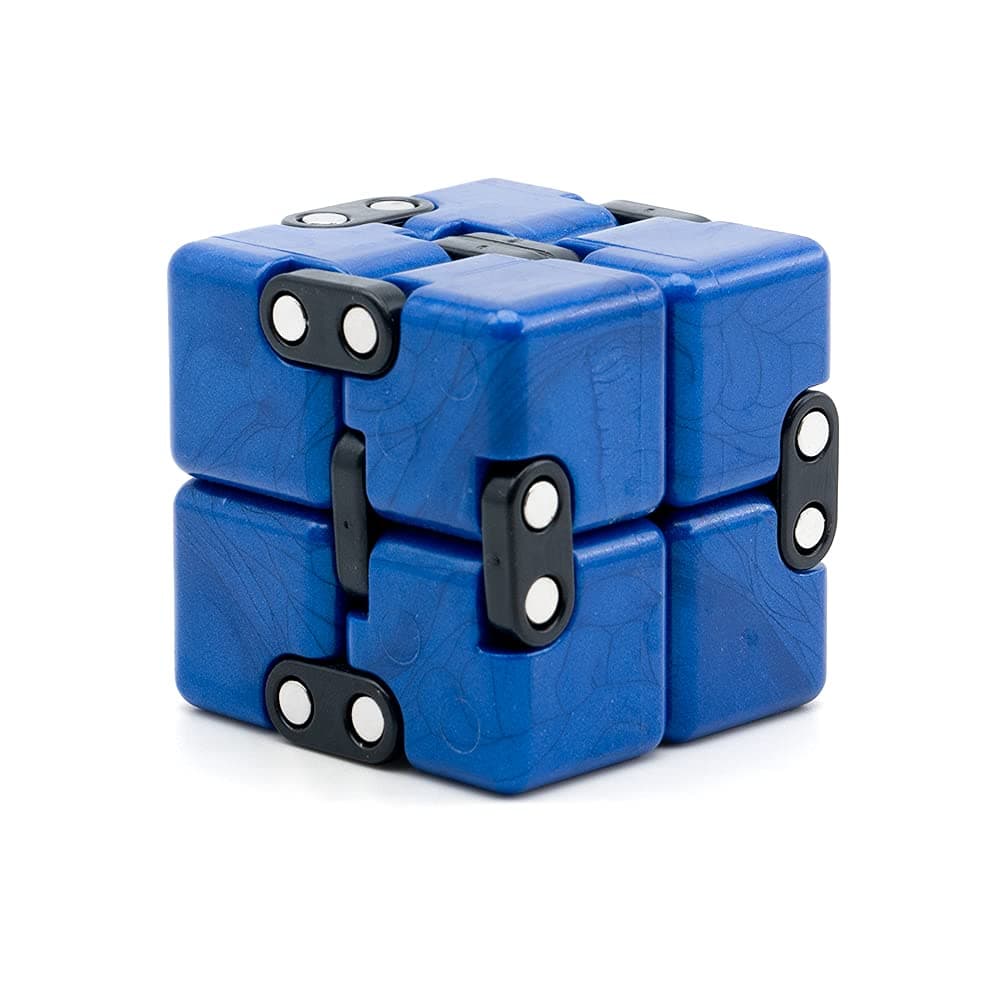 Cubelelo Drift Infinity Cube (Blue) | Magic Puzzle Cool Mini Gadget for Stress and Anxiety Relief for Kids and Adults | Desk Finger Flip Toy for Fun and Game | for Ages 3 Years and Above