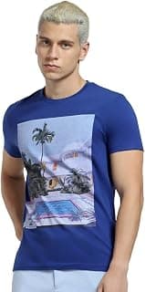 JACK & JONES Men Graphic Printed Slim Fit Cotton T-Shirt