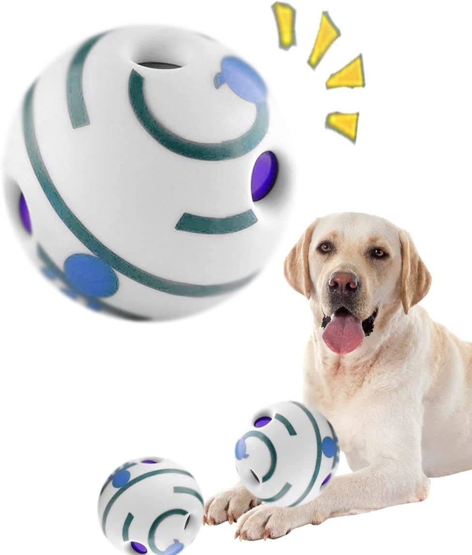 PawLites Glow Funny Sound Ball Interactive Dog Toy, Fun Sounds When Rolled or Shaken Funny Sound Ball Laughing Ball for Medium Large Pet Dogs, 5.5 Inch
