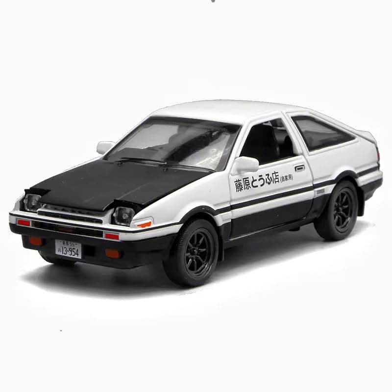 Invite Enterprise 1:32 Toyota AE86 Diecast Car Models Toys Metal Alloy Openable Door and Sound Light, Workmanship Car with Pull Back Toys Gifts for Boys【 White Color 】