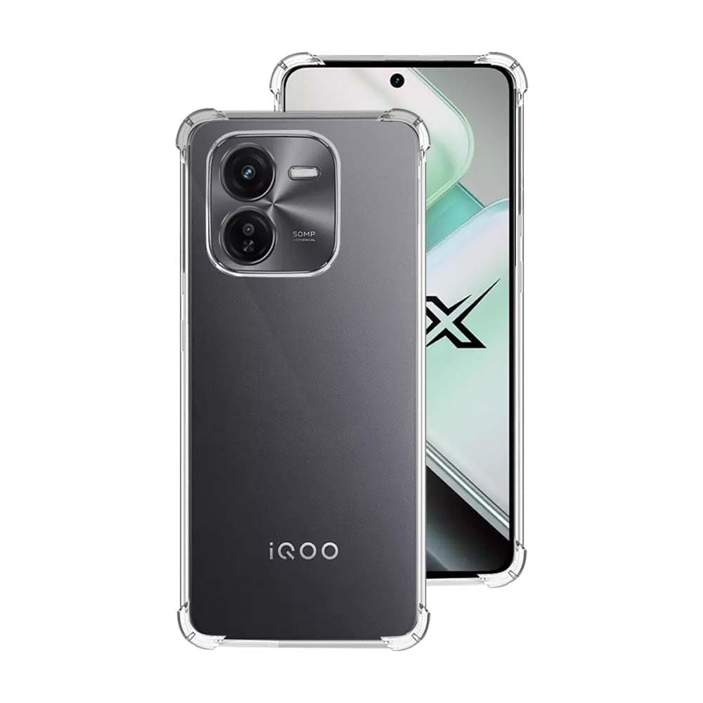7SEVEN® Back Cover for IQOO Z9X 5G Transparent Mobile Back Case Shock Proof Design Camera Edges Protection Crystal Clear Phone Case Silicon Soft TPU and Flexible Bumper Phone Cover