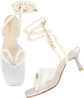 SilverArrow womens Aromo Stiletto Heel Sandals | Pearls Design | Ethnic Wears | Fashion Sandals