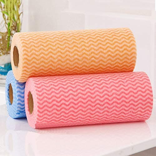 KASA Kitchen Roll Kitchen Tissue roll Cleaning Wipes Washable & Reusable Quick Dry Non-Woven Dish Towels for Home & Kitchen Cleansing Super Absorbent Soft & Hygienic 240 Pulls each Roll (Packof 3)