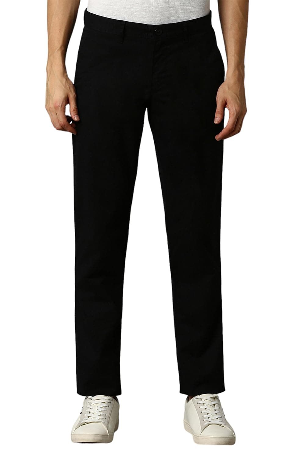 Louis Philippe Men's Slim Fit Premium Cotton Soft Handfeel Solid Chinos