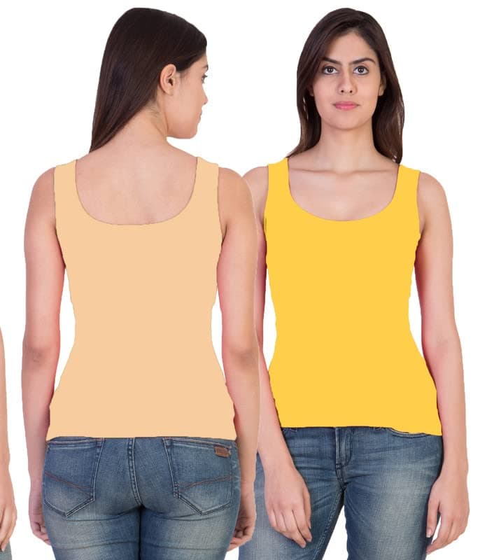 17Hills® Pack of 2 Premium Tank Top Vest Top Camisole Sando Spaghetti Inner-wear Camis for Women, Girls