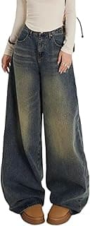 KOTTY Women Wide Leg Baggy Jeans High Waist Relaxed Fit Denim Casual Wear