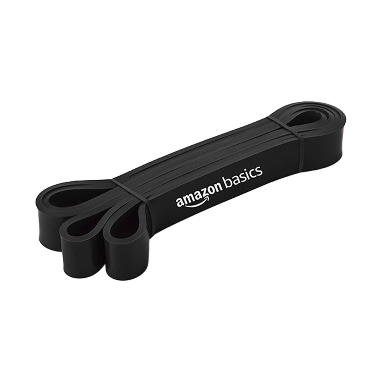 Amazon Basics Heavy Resistance Band | Stretching & Pull-Up Power Band | Supported Resistance 14–27 Kg | 0.75" Wide | Suitable for Home & Gym Workouts | for Men & Women | Black