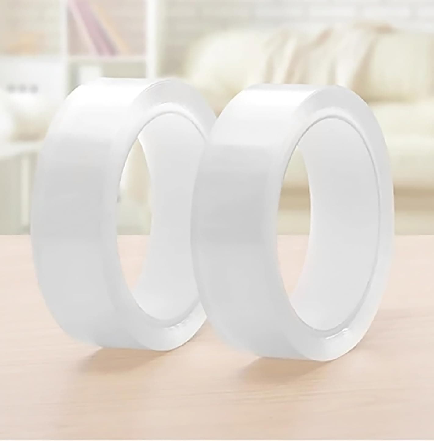 Glun 3 Meter Nano Tape, Double Sided Adhesive Silicon Tape, Heavy Duty Heat Resistant Multi-Functional Reuseable and Washable No Trace Anti-Slip Nano Tape pack of 2