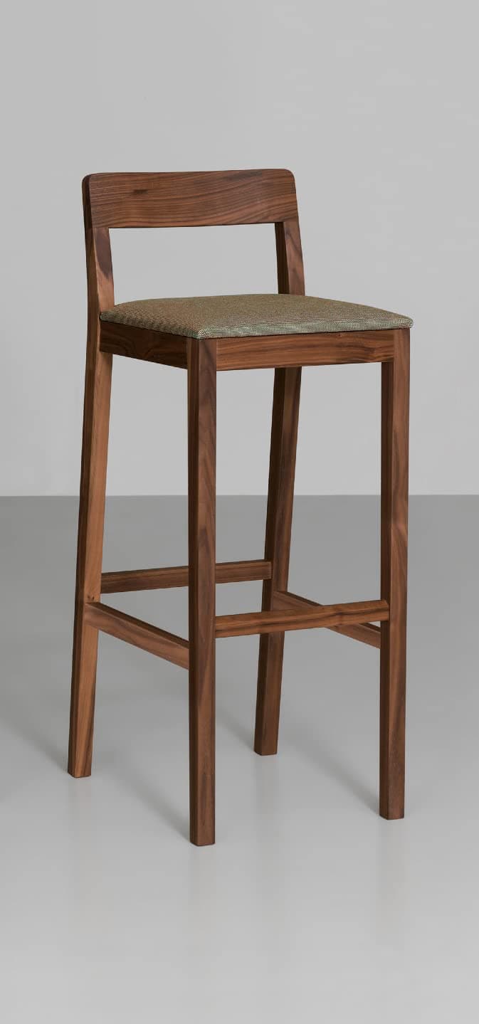 Genuine Decor Simple Wooden Bar Stool | Wooden Bar Chair | Kitchen High Stool For Counter | Breakfast Stool Chair (With Cushion) - 38.1 Cm, 101.6 Cm, Brown
