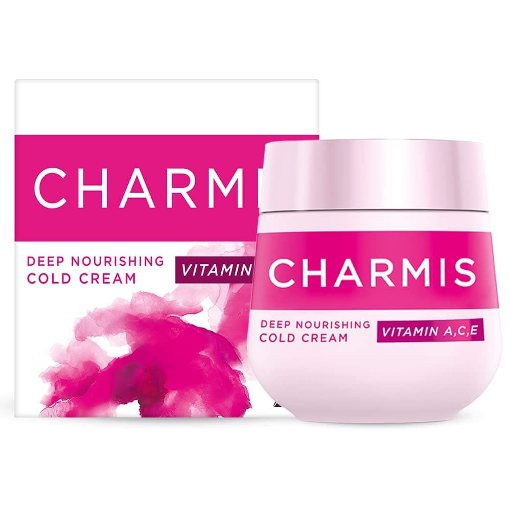 Charmis Deep Nourishing Cold Cream 200ml | Vitamin A, C, E | Sun Damage Protection | Minimizes TEWL |Soft, Glowing & Nourished Skin | Dry/Normal/Oily/ All Skin Types | Dermat Tested | In-vivo tested