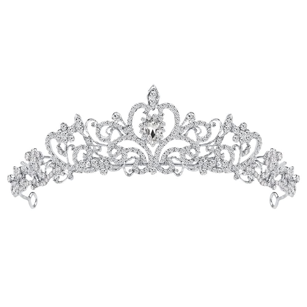 RENESMEE Queen Crown of Silver Crystal Tiara Crowns for Bridal Women Girls Wreath Headpiece Princess Elegant Crown Bridal Wedding Prom Birthday Party Headbands for Women Hair Accessories