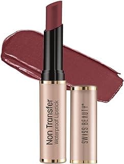 SWISS BEAUTY Non Tranfer Matte Lipstick Long Stay & Smooth, Mauve-Taupe, 3g