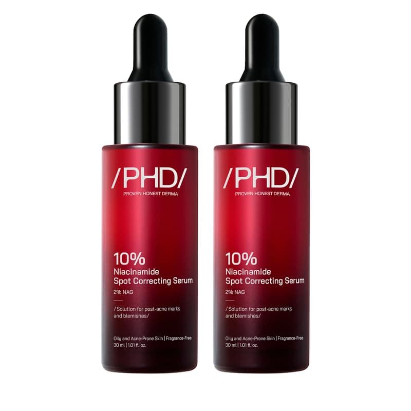 /PHD/ 10% Niacinamide Spot Correcting Serum | Niacinamide for Oily Skin, Acne Scars & Enlarged Pores | Face Serum for Acne-Prone Skin with 2% NAG | Fades Marks, Controls Oil I 60ml