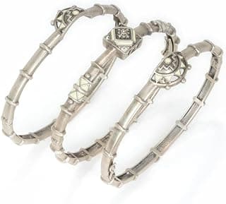 Shaya by Caratlane | 925 Silver| Patola Style Bracelet in Oxidised | Gifts for Womens & Girls