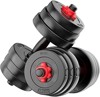 Star X PRO PVC Adjustable Dumbbell Set 10Kg with 2 Dumbbell Rods 14'' Black |Durable, Home Workout Gym Weights for Full Body Strength Training (2.5kg x 4 Plates)