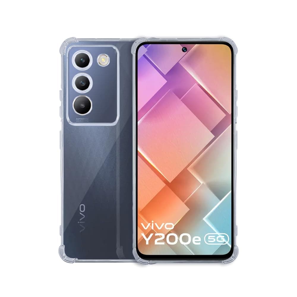 7SEVEN® Back Cover for VIVO Y200E 5G Transparent Mobile Back Case Shock Proof Design Camera Edges Protection Crystal Clear Phone Case Silicon Soft TPU and Flexible Bumper Phone Cover