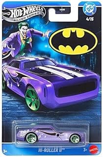 Hot Wheels Toy Car, Batman-Themed 1:64 Scale Batman HI-Roller II Die-Cast Vehicle, Popular Hero or Villain Casting from The Global Franchise (Styles May Vary)