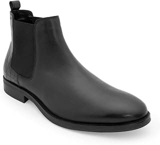 Red Tape Men'S Boots Brown Leather Round Toe Elastic All-Day Comfort