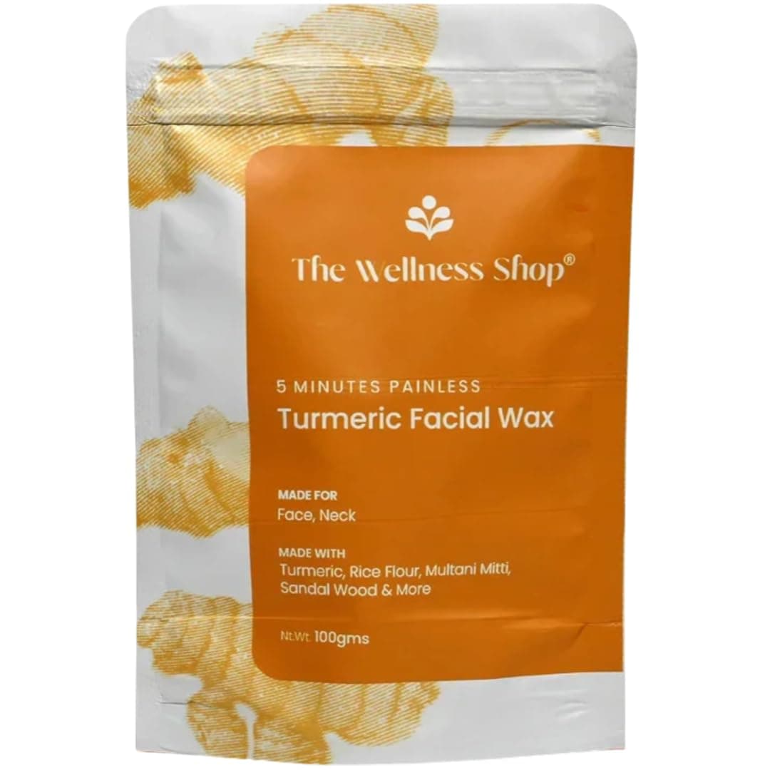 The Wellness Shop Natural Facial Wax Powder- 100g | Painless No-Heat Formula | Quick & Easy Hair Removal | for Upper Lip, Chin & Face | Gentle on Women's Sensitive Skin