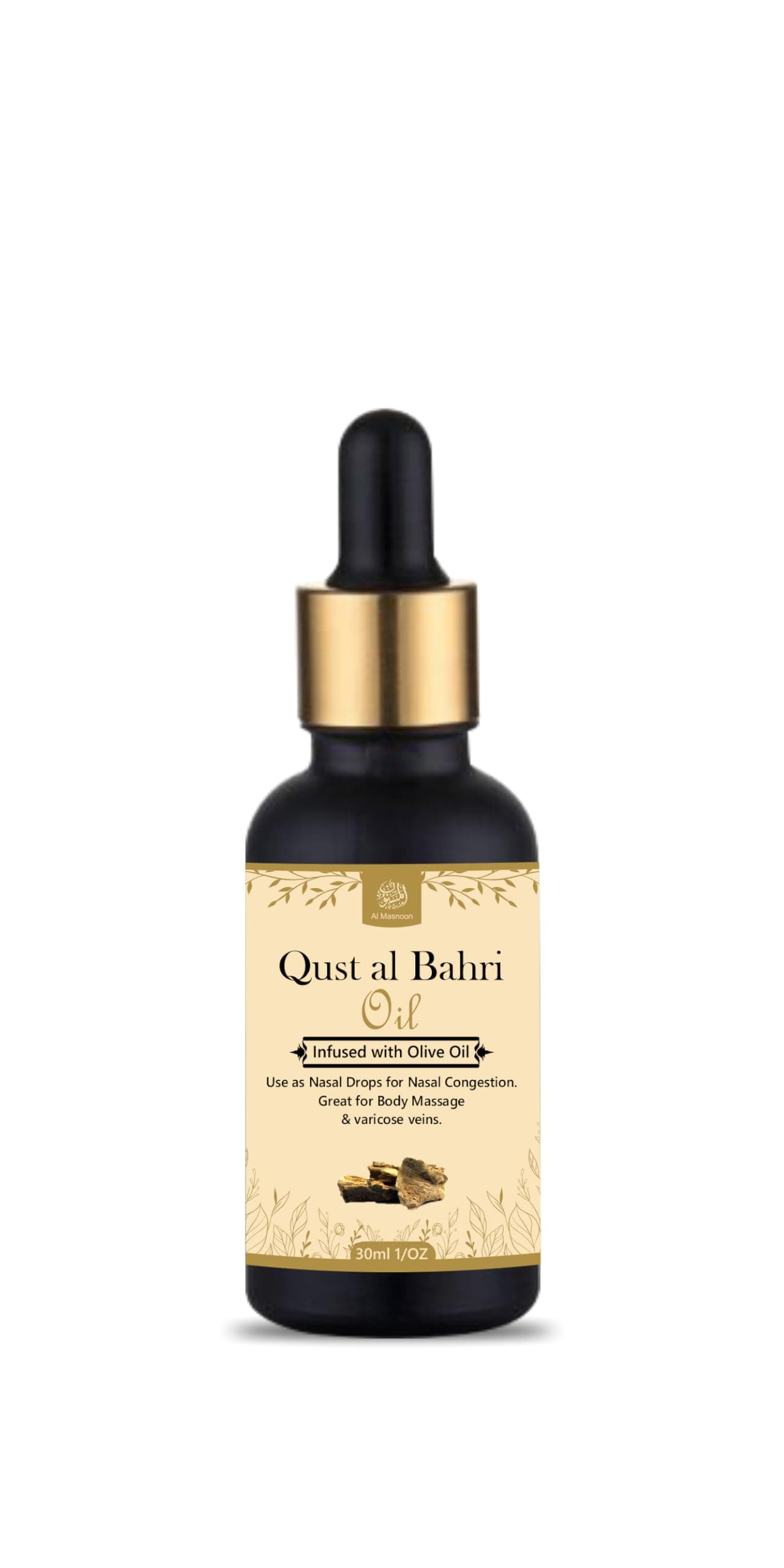 AL MASNOON Qust Al Bahri Oil/Infused With Olive Oil 30ml (Pack of 1) 100% Natural