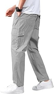 Vogaan Casual Solid Men's Regular Fit Drawstring Cargo Pants with Multiple Pockets | Cotton Cargos for Men