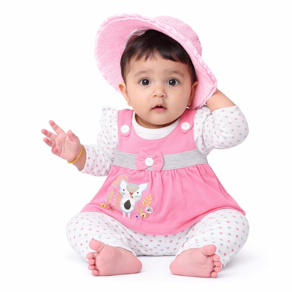 NammaBaby Baby Girl's A-Line Mini Frock Dress (Pack of 1)