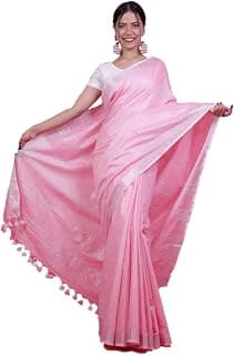 STB-SILK TEXTILES BHAGALPUR Women's Bhagalpuri Linen Saree With Blouse Piece