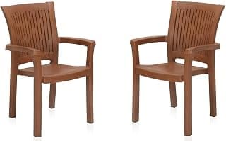 Nilkamal Platinum Plastic Chair (Set of 2 Pcs) (Mango Wood)