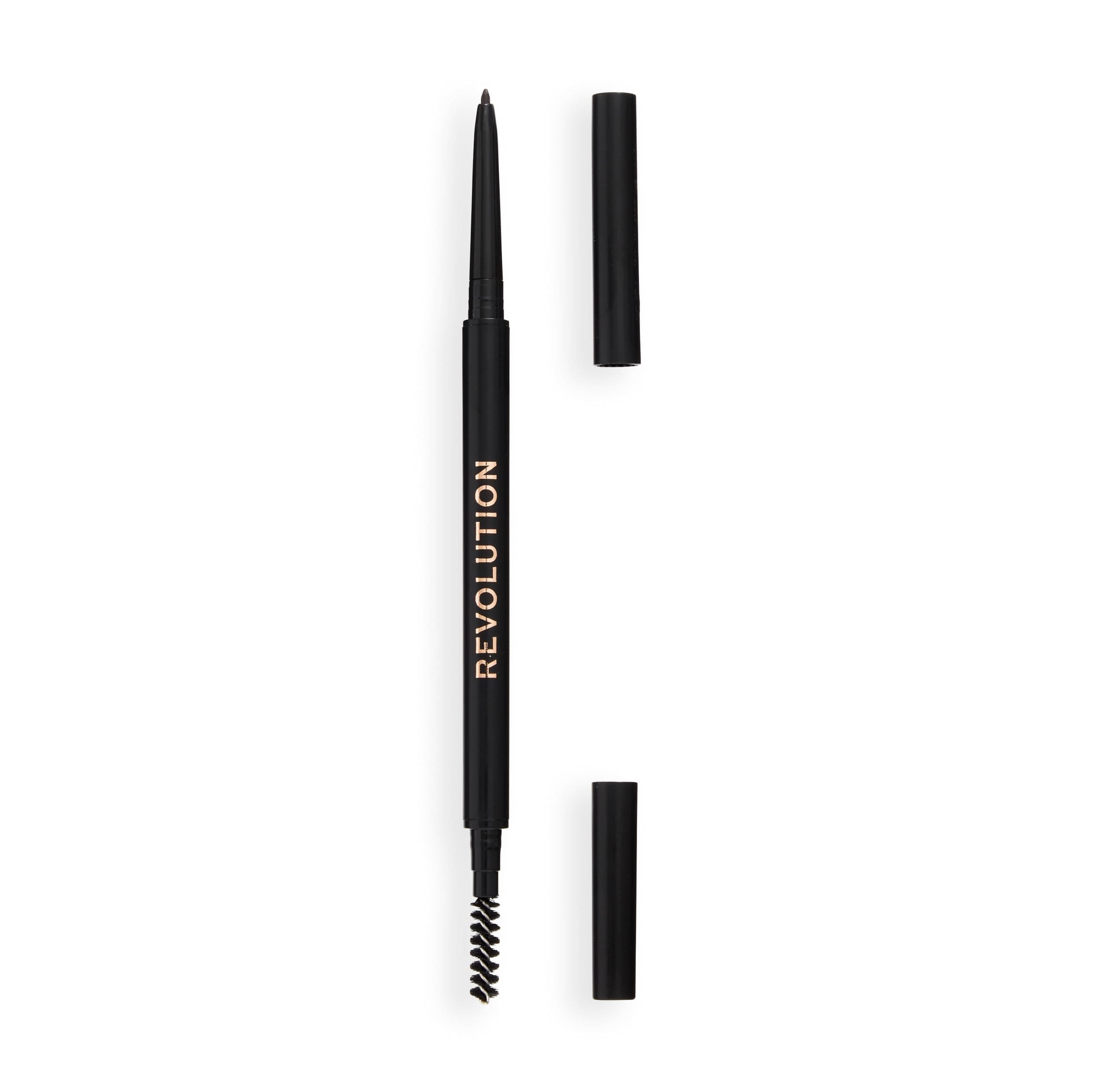 Makeup Revolution Precise Brow Pencil- Dark Brown | Ultra-Fine Tip for Natural-Looking Brows | Built-in Spoolie for Blending | Long-Lasting, Smudge-Proof Eyebrow Pencil for Fuller Brows | Easy-to-Use Brow Definer | 0.05g