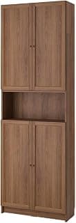 MARIAS KOMMERCE Billy/OXBERG Bookcase w Doors/Extension Unit, Brown Walnut Effect, 80x30x237 cm (31 1/2x11 3/4x93 1/4 ")