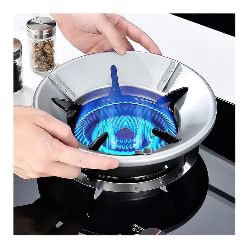 Murti Export Silver Gas Saver Burner Stand Gas Chula Burner Gas Saver Stand Jali Ring Fire & Windproof Energy Saving, Gas Chula Support Stand 4 Legs Supported For Indian Gas 0.7mm (Pack of 2)