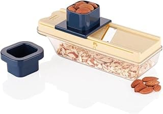 RITU Adjustable Slicer with Large Safety Holder | Dual Stainless Steel Blades | Spiral Vegetable Cutter for Salad, Fruits, Potatoes, Carrots | Multipurpose Kitchen Tool | Easy to Use