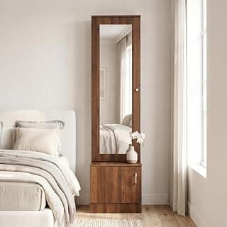 Royaloak Baleno Dresser with Mirror, Engineered Wood Dressing Table with Storage, Modern Vanity Unit, Melamine Finish, Durable Build, Bedroom Furniture, W 17.91 x D 18.50 x H 70.86 Inches