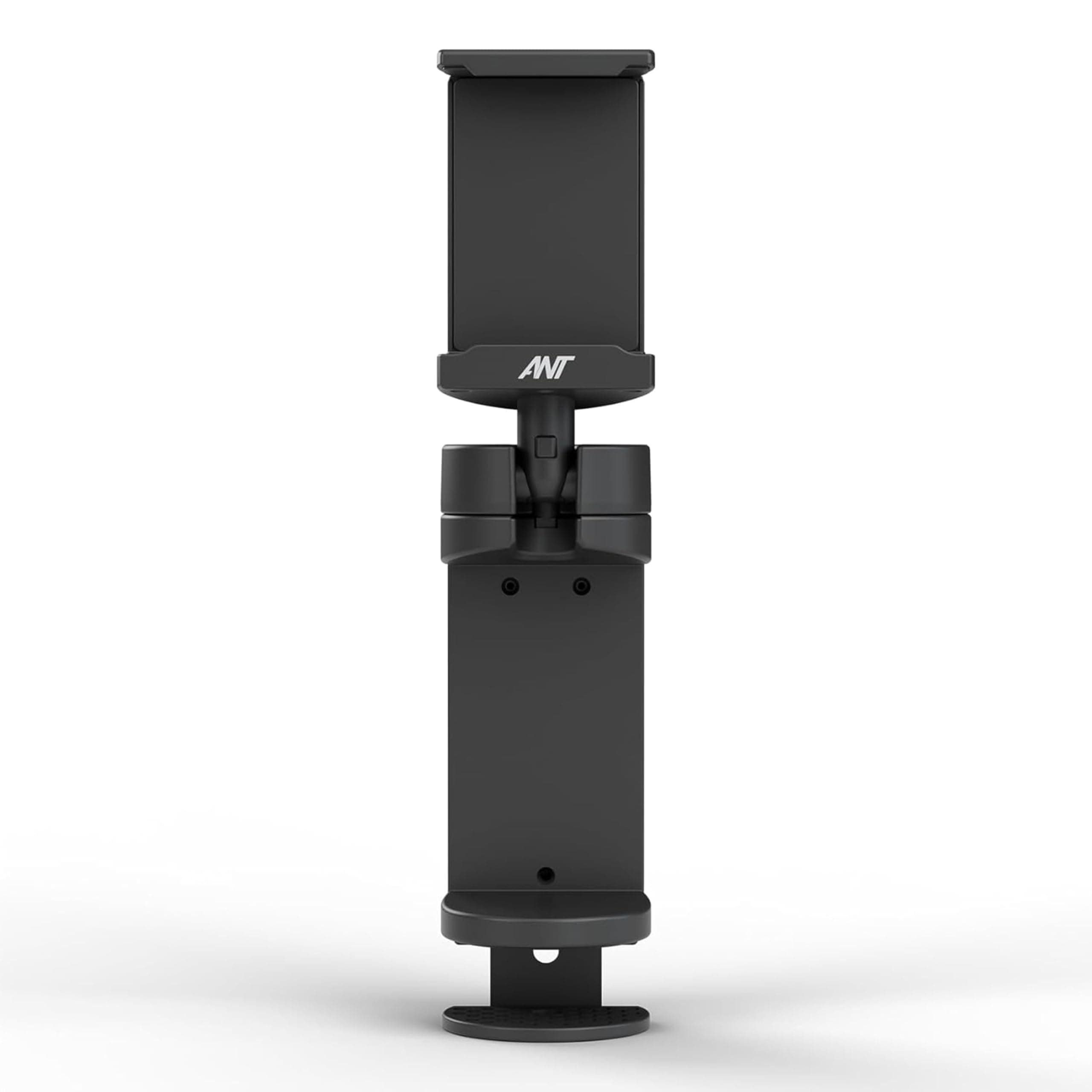 Ant Clip-On Mobile Phone Holder Stand for Table/Desk/Bed/Travel, 360° Rotating Adjustable Clamp Mount, Pocket Size Lightweight Foldable Stand, Compatible with 4–6.9 Inch Smartphones (Black)