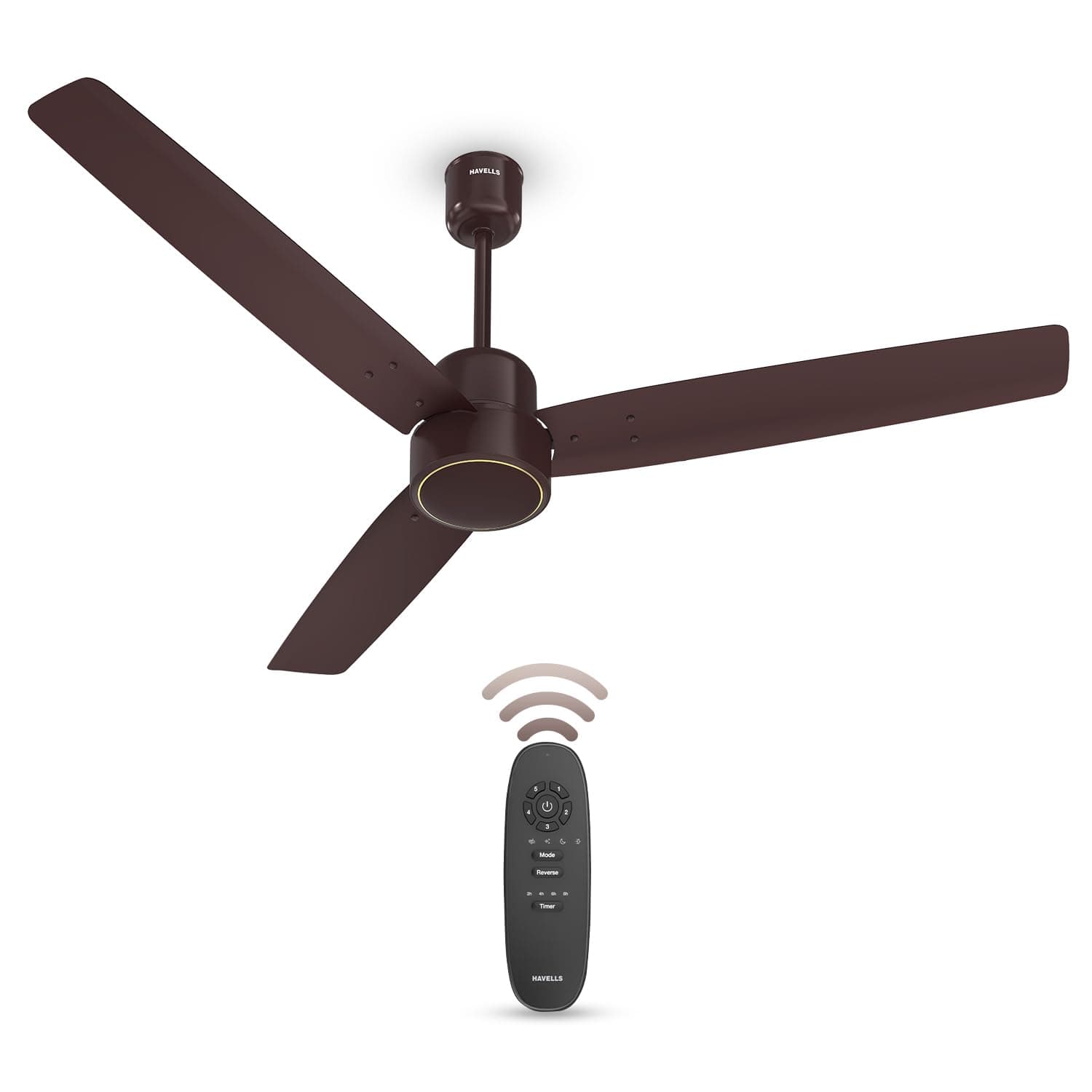 Havells FAB BLDC Ceiling Fan 1200 mm, 380 RPM, Savings upto 65%, Reverse Rotation, 4 Modes (Boost, Sleep, Breeze, Mop), Low Wattage 30 W, Low Noise, Air Flow:235 CMM, 3 Year Warranty, Brown