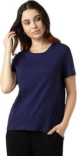 Van Heusen Women's Cotton Relaxed Fit Lounge T Shirt - Relax Fit, Round Neck, Short Sleeves