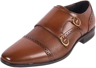 Metro Men Leather Adjustable Formal Double Monk Strap Shoes