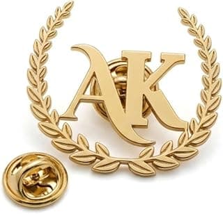 Personalised Initial Name Brooch Pin for Men Women Luxury Gold Plated Royal Crest Style Design Alphabet Brooch Custom Letter Lapel Pin Luxury Designer Wedding Groom Gift Blazer Saree Accessories