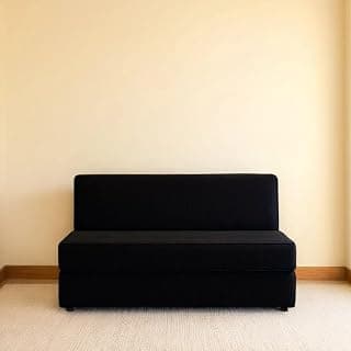 EPE Foam 2-Seater Sofa Cum Bed – 36 Inch Width, Foldable & Lightweight, Space-Saving Furniture for Home & Office Use, Black