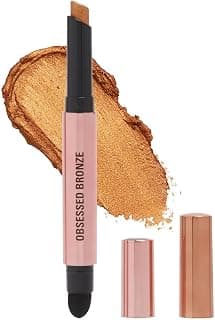 Makeup Revolution Lustre Wand Shadow Stick- Obsessed Bronze | Ultra-pigmented & Shimmery lids | Seamless glide | Buildable, Metallic Formula | Sponge to dab & blend the shades-1.6 g