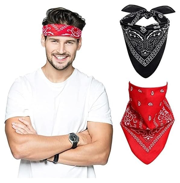 PAROPKAR Multi-Purpose Fancy Trendy Men Handkerchief 100% Cotton Novelty Printed Paisley Cowboy Bandana for Men Women