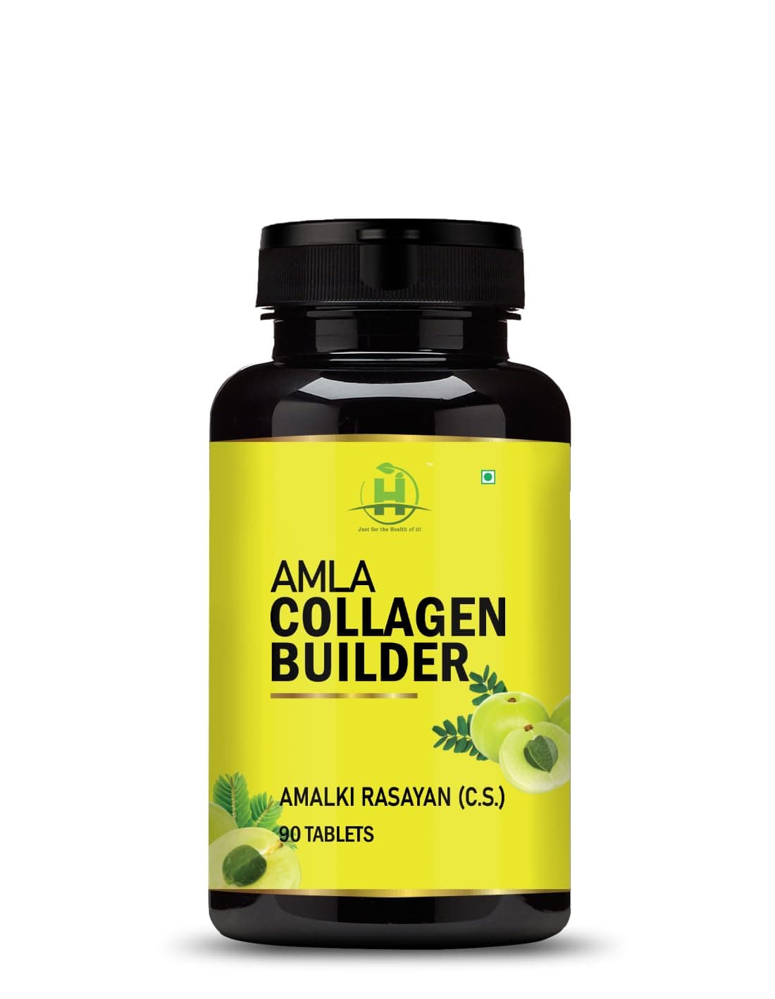 Healthy Nutrition - Just for the Health of it Amla Collagen Builder with Vitamin C For Glowing Skin| Reduce Signs of Aging -90 Veg- Tablets For Men & Women
