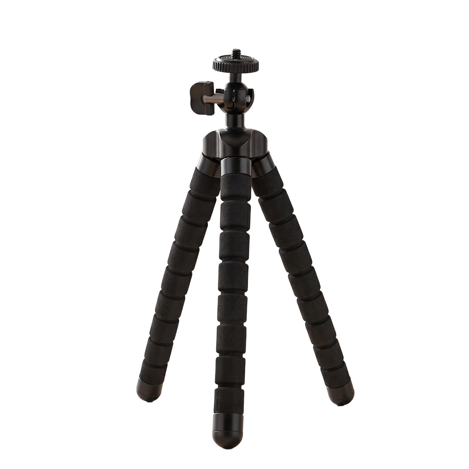 Amazon Basics Flexible Gorillapod Tripod for Cameras & Mobile Phones, Premium Metal Legs with 360° Ball Head & Phone Holder, Max Load 3kg, Portable for Travel, Hiking & Vlogging